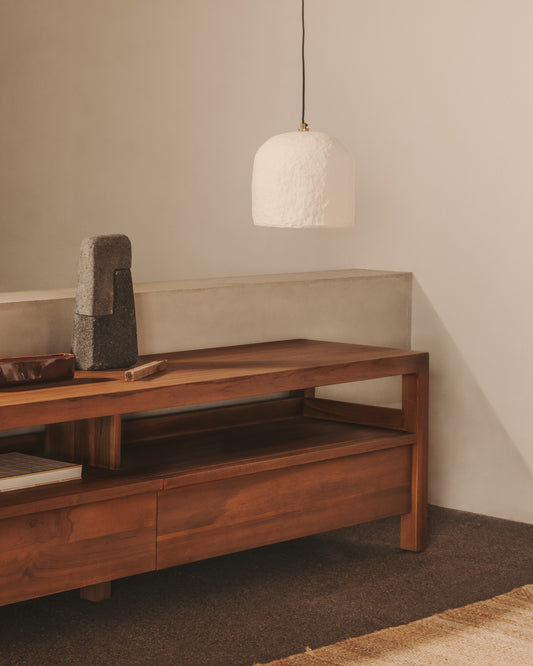 Calvia white papier-mâché ceiling lamp Ø 25 cm