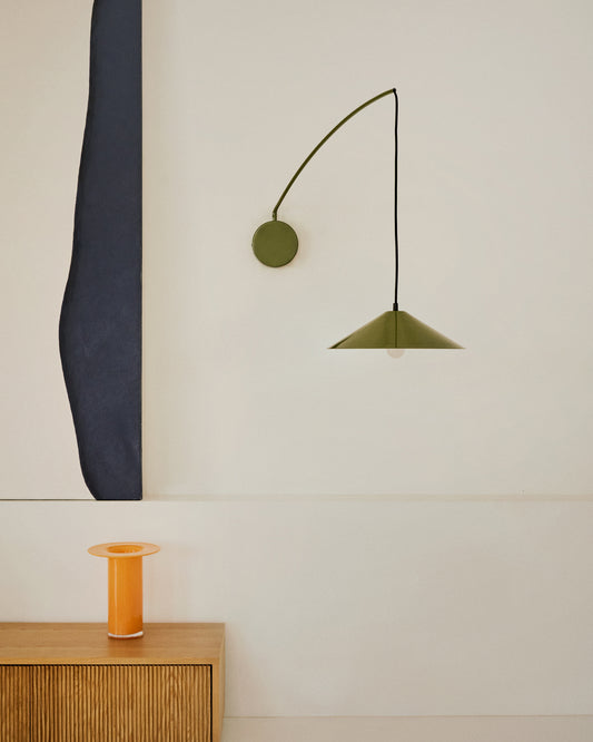 Kally wall lamp in a green painted finish