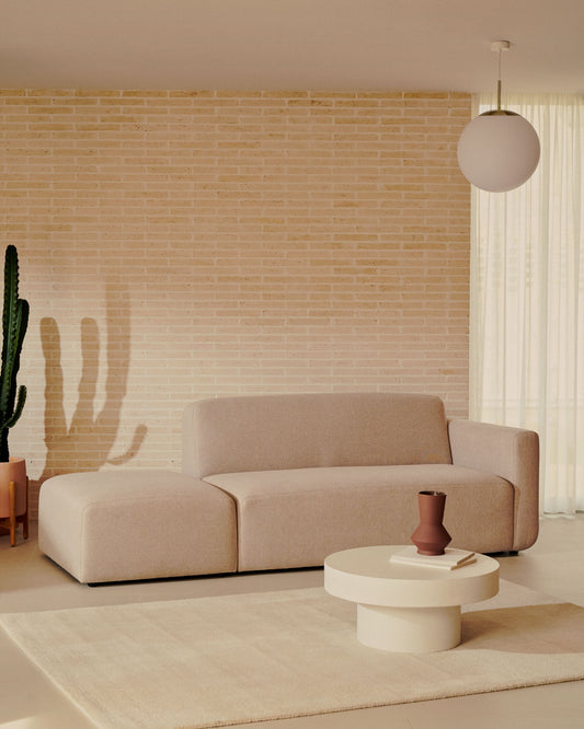 Neom 2 seater modular sofa with back module in beige, 244 cm FSC Mix Credit