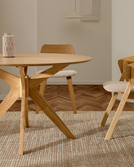 Naanim round table in oak veneer, Ø 100 cm