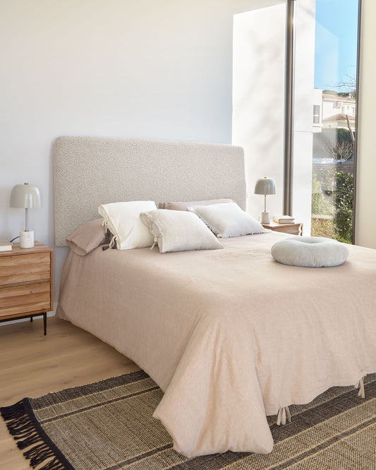 Dyla headboard with removable white bouclé cover for a bed up to 160 cm FSC Mix Credit