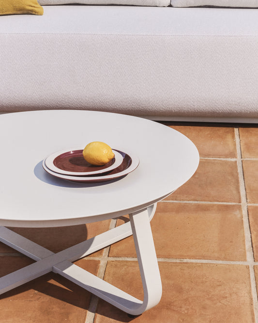 Doren burgundy ceramic dessert plate