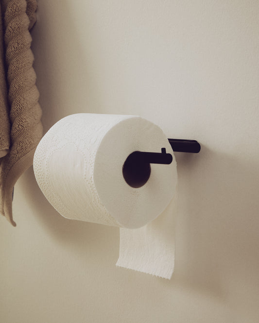Black metal Arely toilet roll holder