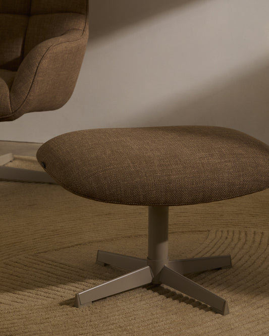 Jaspe swivel footrest in light brown and metal with a grey finish FSC™ 100%.