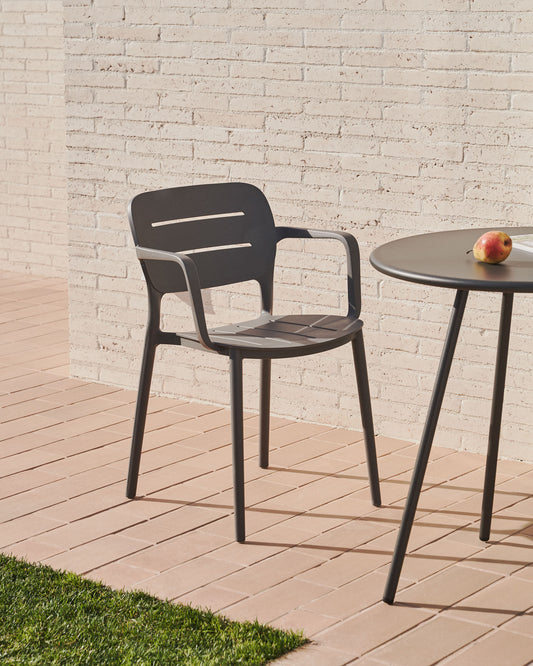 Morella stackable outdoor chair in grey