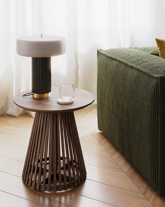 Jeanette round solid teak wood side table, Ø 50 cm