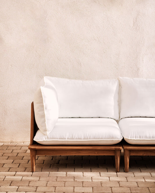 Portitxol modular corner armchair in solid teak