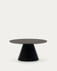 Wilshire tempered glass and metal coffee table with a black finish, Ø 80 cm