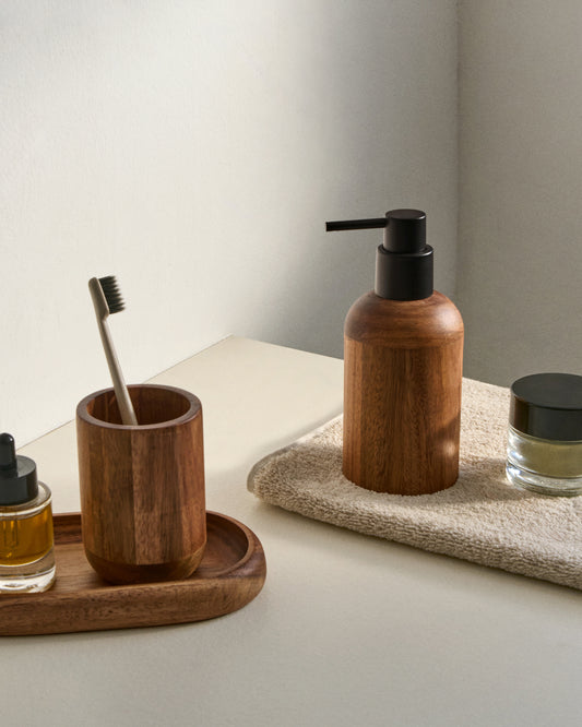 Acacia Wood Senda Toothbrush Holder