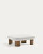 Labra coffee table in cement and acacia wood 80 x 80 cm FSC 100%