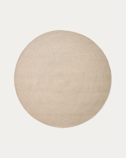 Despas ecru synthetic fibre rug Ø150cm