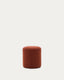 Kaeli footrest with removable cover in terracotta bouclé Ø 43 cm