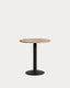 Esilda round table in natural finish melamine with metal leg in a painted black finish, Ø70x70 cm