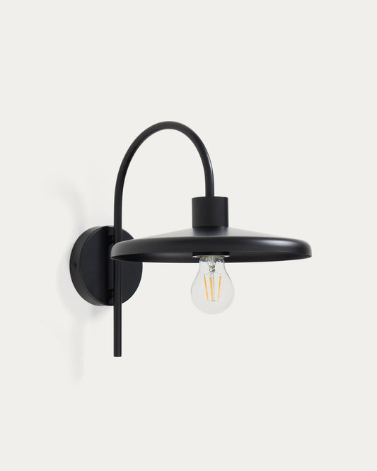 Nuvira wall light in black satin metal