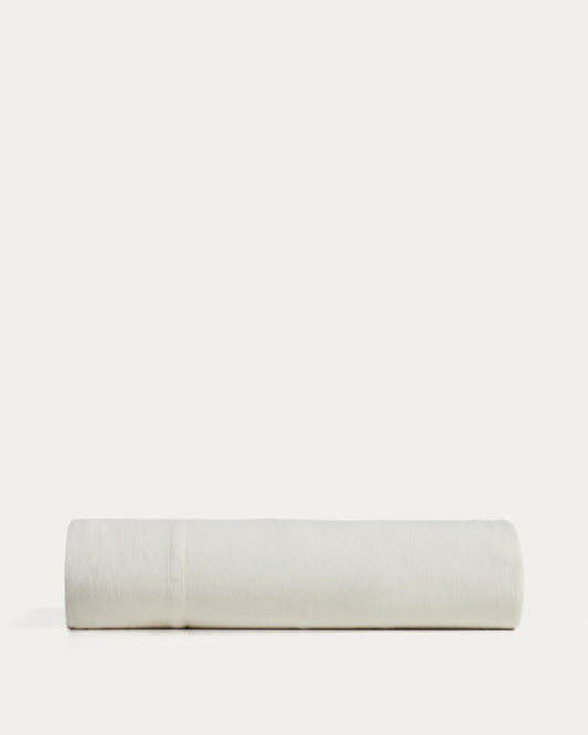 Sirale 100% cotton sateen top sheet with washed white finish for 180cm bed