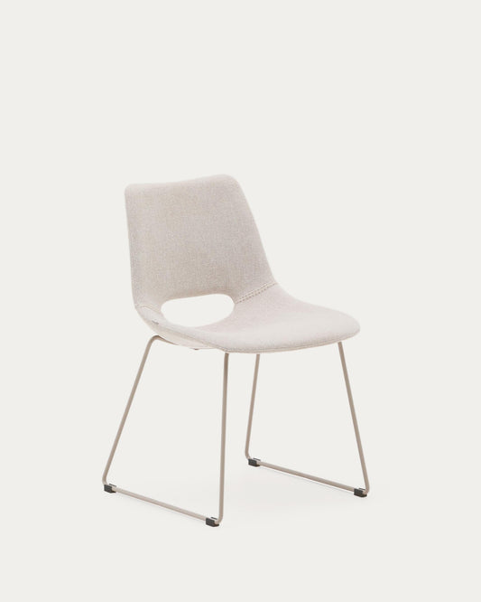 Zahara chair in beige with steel legs in a beige finish FSC 100%