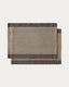 Briven set of 2 black 100% cotton tablecloths 35 x 50cm