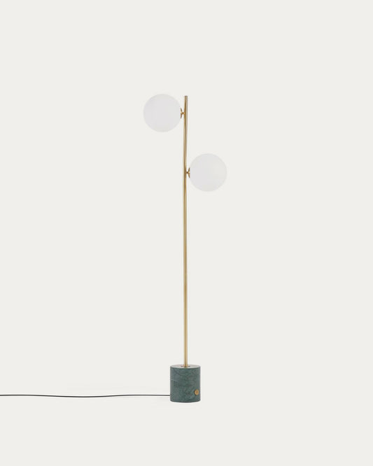 Lonela floor lamp in marble with green finish