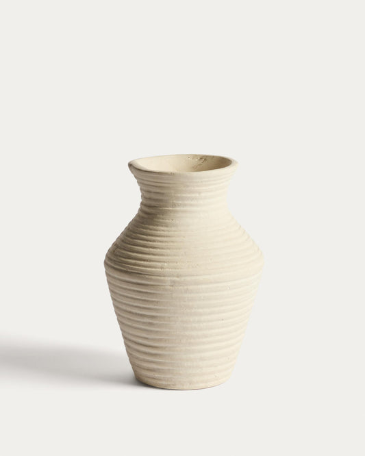 Pria beige papier-mâché vase 25cm