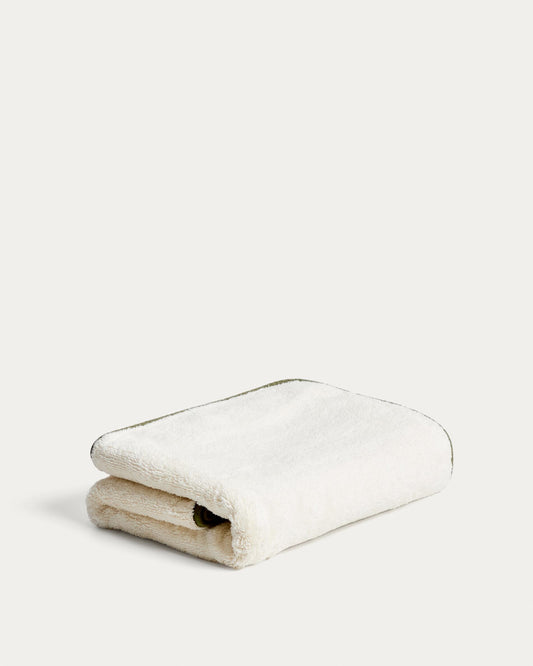 Sedora 100% cotton towel with green contrast detail 70 x 140cm