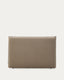 Jaira headboard with removable linen and cotton cover in taupe for a 160 cm FSC Mix Credit bed