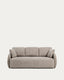 Laira 3-seater sofa bed in taupe chenille 218cm FSC Mix Credit