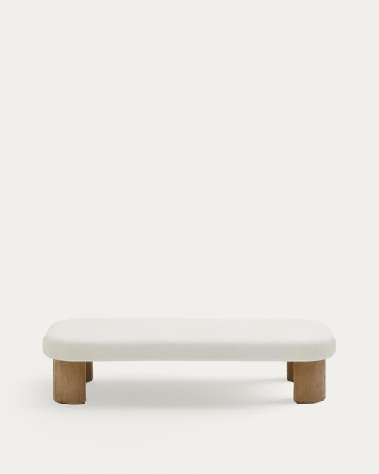 Labra coffee table in cement and acacia wood 140 x 70 cm FSC 100%