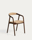 Derile chair in solid oak wood with walnut finish and beige paper rope cord FSC 100%