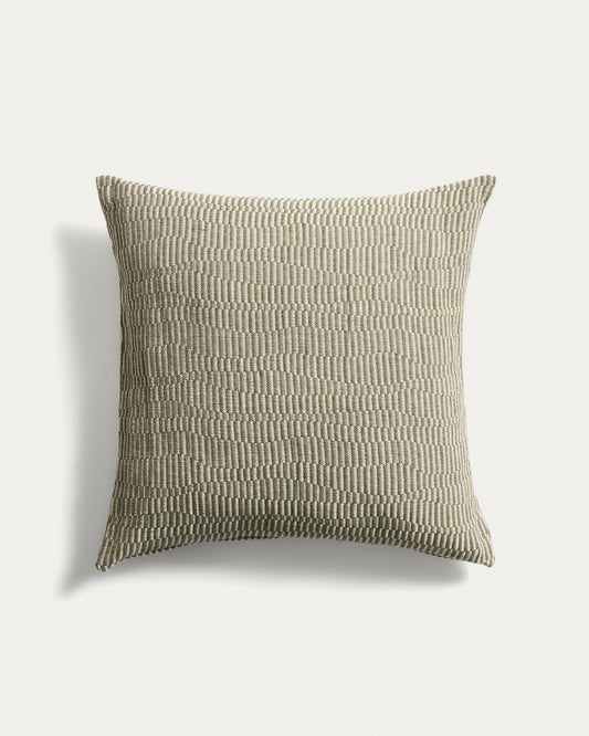 Nerel green cotton and linen jacquard cushion cover 50 x 50cm