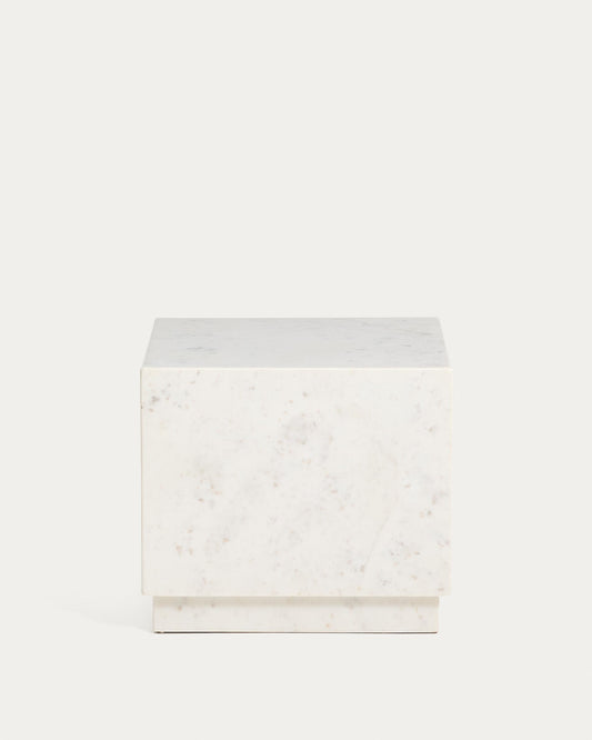 Sorein side table in white marble 40 x 40 cm