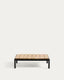 Sorells coffee table in gray aluminum and teak wood 89 x 91 cm FSC 100%