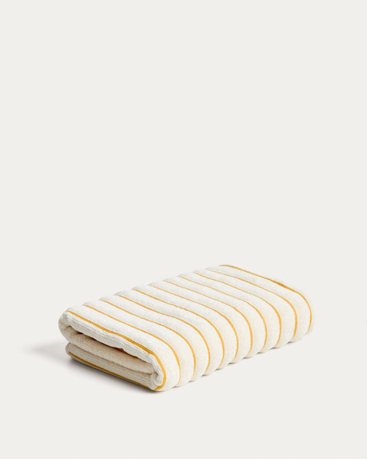 Dorane 100% cotton towel with yellow stripes 70 x 140cm