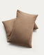 Simmel set of 2 brown linen blend pillowcases 50 x 70 cm