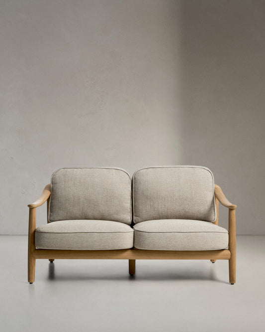 Elunda 2-seater outdoor sofa in solid teak wood FSC 100% 149cm