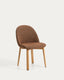Meila chair in terracotta chenille with legs in solid ash wood with natural finish
