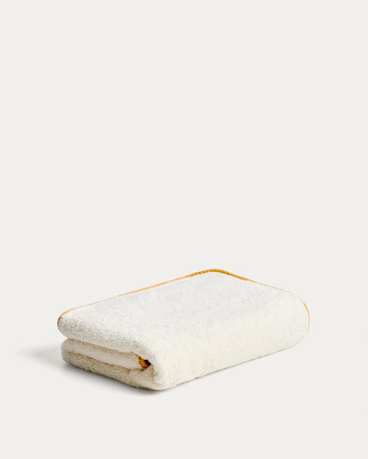 Sedora 100% cotton towel with yellow contrast detail 70 x 140cm