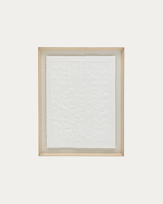 Annia white, papier mâché picture, 90 x 70 cm