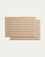 Daltan set of 2 beige striped cotton jute placemats 35 x 50cm