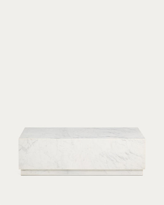 Sorein coffee table in white marble 100 x 50 cm