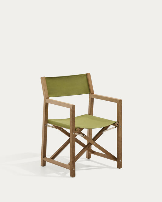 Vilara green outdoor folding chair made of FSC 100% solid acacia wood
