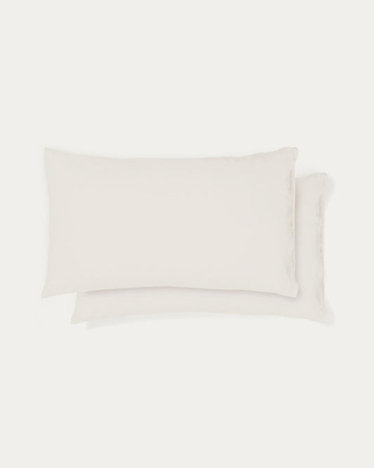 Simmel set of 2 beige linen blend pillow cases 50 x 80cm