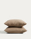 Simmel set of 2 brown linen blend pillowcases 65 x 65 cm