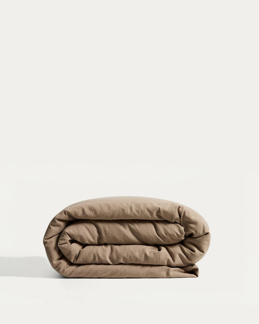 Simmel brown linen blend duvet cover for 90 cm bed