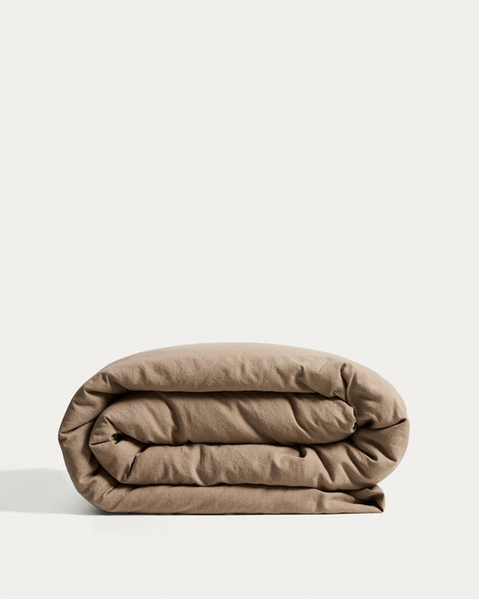 Simmel brown linen blend duvet cover for 160 cm bed
