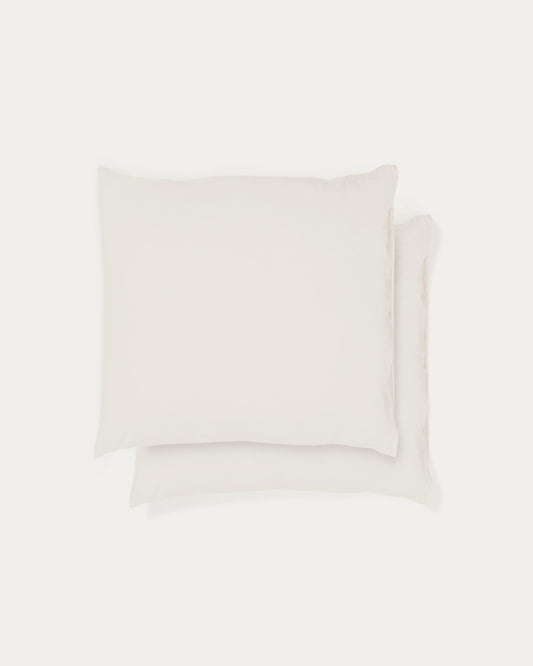 Simmel set of 2 beige linen blend pillow cases 65 x 65cm