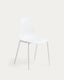 Whatts chair with steel legs in white finnish