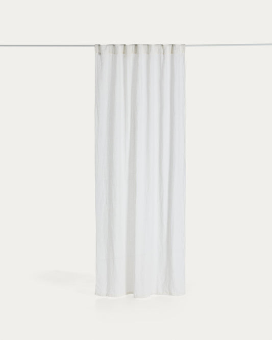 Nolira ecru cotton and linen curtain 140 x 270cm