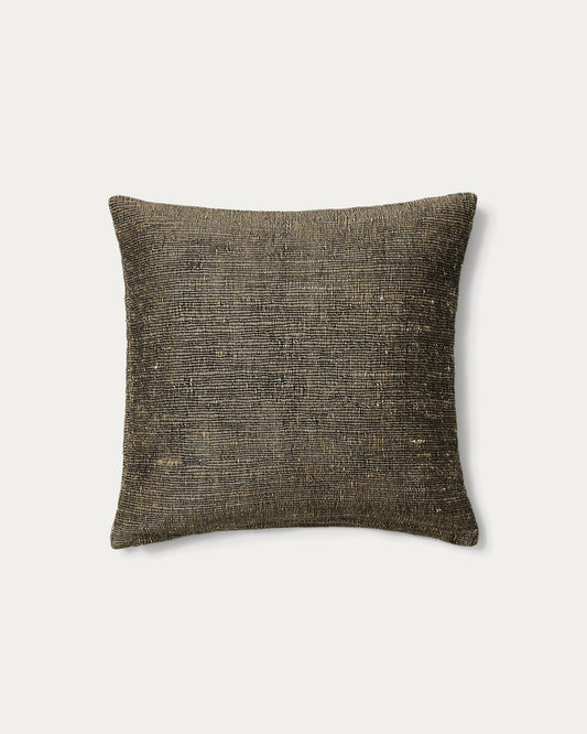 Machiel cushion cover in green viscose jacquard 50 x 50 cm