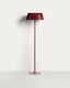 Aldet outdoor solar floor lamp in terracotta flat rope cord with metal stand Ø46cm