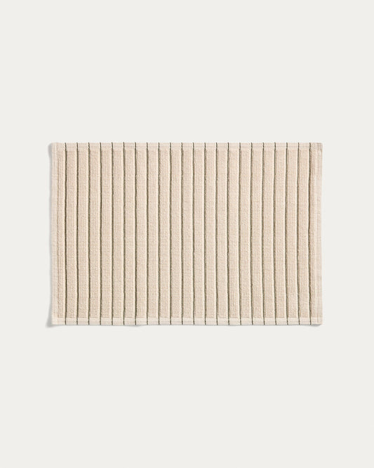 Merade cotton bathmat with green stripes 50 x 80cm